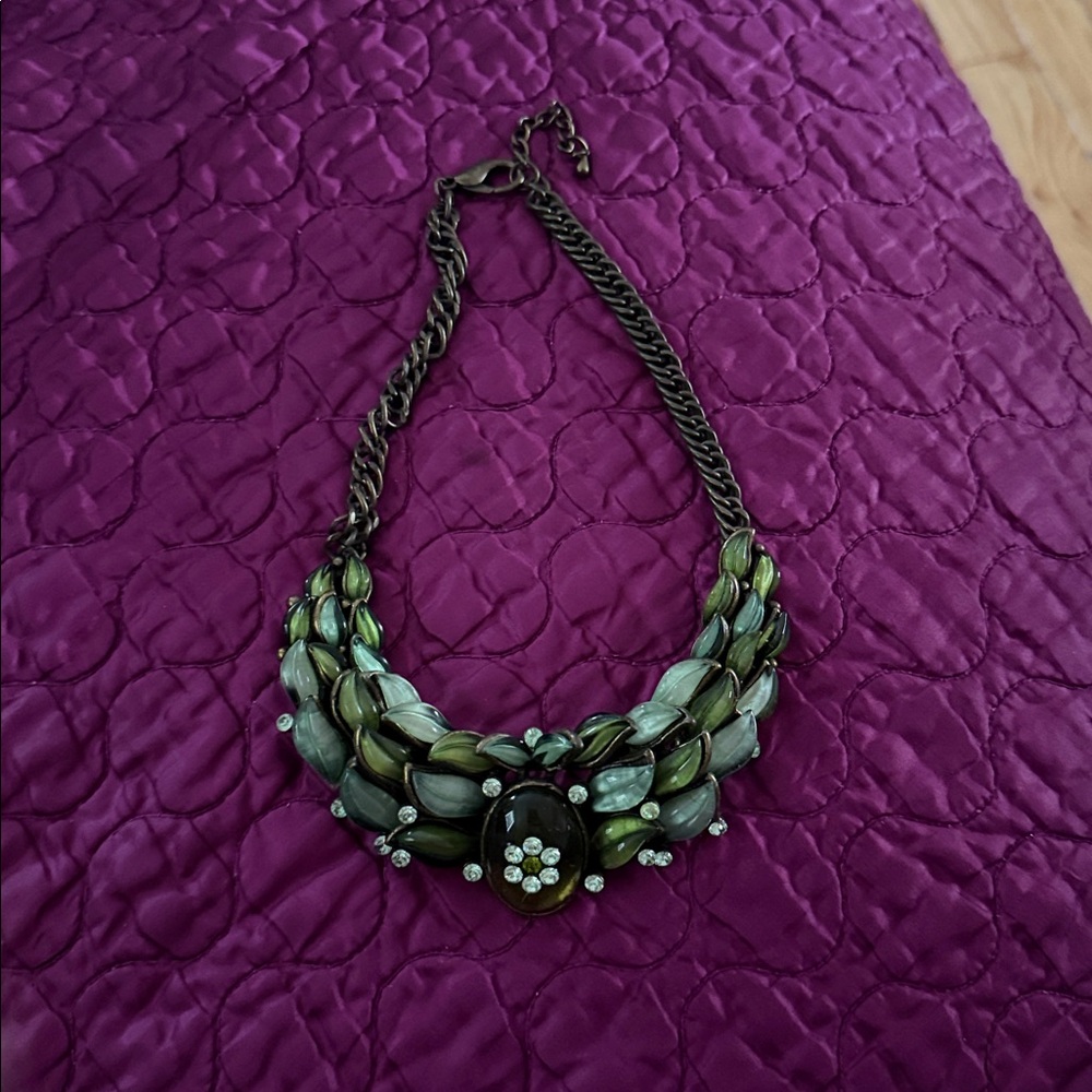 Vintage Elegant Green Statement Necklace $50